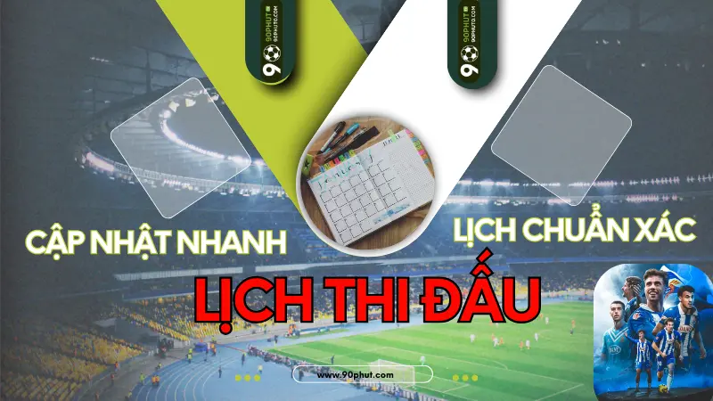 Giao diện trang chủ 90Phut TV cập nhật lịch thi đấu và kết quả bóng đá mới nhất hôm nay